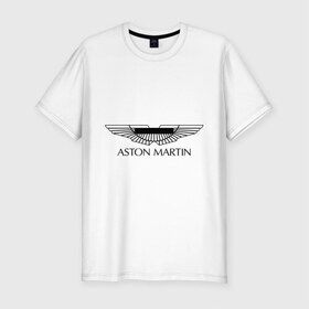 Мужская футболка премиум с принтом Logo Aston Martin в Тюмени, 92% хлопок, 8% лайкра | приталенный силуэт, круглый вырез ворота, длина до линии бедра, короткий рукав | Тематика изображения на принте: aston martin | автобренды | автолюбителям | астин мартин | астон мартин | бренд | для автовладельцев | для автолюбителей | логотип
