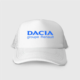 Кепка тракер с сеткой с принтом Dacia в Тюмени, трикотажное полотно; задняя часть — сетка | длинный козырек, универсальный размер, пластиковая застежка | dacia | автобренды | автолюбителям | бренд | дачия | для автовладельцев | для автолюбителей | логотип
