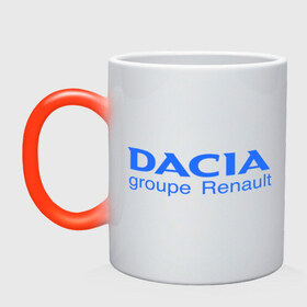 Кружка хамелеон с принтом Dacia в Тюмени, керамика | меняет цвет при нагревании, емкость 330 мл | dacia | автобренды | автолюбителям | бренд | дачия | для автовладельцев | для автолюбителей | логотип