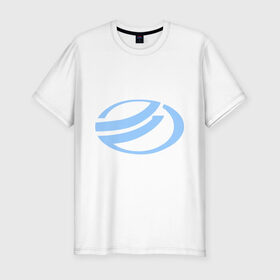Мужская футболка премиум с принтом ЗАЗ лого в Тюмени, 92% хлопок, 8% лайкра | приталенный силуэт, круглый вырез ворота, длина до линии бедра, короткий рукав | автобренды | автолюбителям | бренд | для автовладельцев | для автолюбителей | заз | логотип