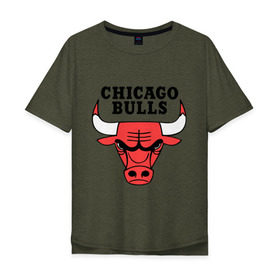 Мужская футболка хлопок Oversize с принтом Chicago bulls logo в Тюмени, 100% хлопок | свободный крой, круглый ворот, “спинка” длиннее передней части | chicago bulls | newtop | swag | swag style | toplanding | одежда сваг | сваг | сваг стиль | свег | свог | свэг | чикаго булз
