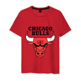 Мужская футболка хлопок с принтом Chicago bulls logo в Тюмени, 100% хлопок | прямой крой, круглый вырез горловины, длина до линии бедер, слегка спущенное плечо. | chicago bulls | newtop | swag | swag style | toplanding | одежда сваг | сваг | сваг стиль | свег | свог | свэг | чикаго булз
