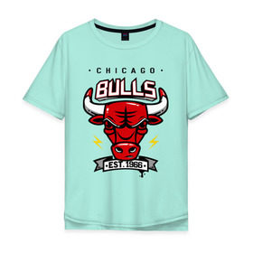 Мужская футболка хлопок Oversize с принтом Chicago bulls swag в Тюмени, 100% хлопок | свободный крой, круглый ворот, “спинка” длиннее передней части | булс | чикаго