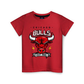 Детская футболка хлопок с принтом Chicago bulls swag в Тюмени, 100% хлопок | круглый вырез горловины, полуприлегающий силуэт, длина до линии бедер | булс | чикаго
