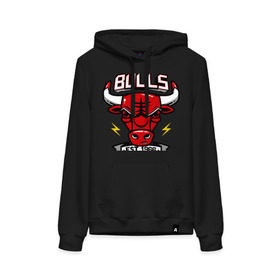 Женская толстовка хлопок с принтом Chicago bulls swag в Тюмени, френч-терри, мягкий теплый начес внутри (100% хлопок) | карман-кенгуру, эластичные манжеты и нижняя кромка, капюшон с подкладом и шнурком | булс | чикаго