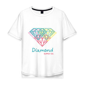 Мужская футболка хлопок Oversize с принтом Diamond supply CO. Fullcolor в Тюмени, 100% хлопок | свободный крой, круглый ворот, “спинка” длиннее передней части | diamond | swag | swag style | алмаз | бриллиант | одежда сваг | сваг | сваг стиль | свег | свог | свэг