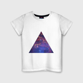 Детская футболка хлопок с принтом Triangle в Тюмени, 100% хлопок | круглый вырез горловины, полуприлегающий силуэт, длина до линии бедер | интернет приколы | космическая тема | космос | пирамида | треугольник