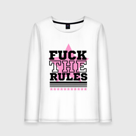 Женский лонгслив хлопок с принтом Fuck the rules в Тюмени, 100% хлопок |  | swag | swag style | одежда сваг | сваг | сваг стиль | свег | свог | свэг