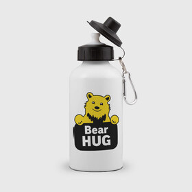 Бутылка спортивная с принтом Bear Hug (медвежьи объятия) в Тюмени, металл | емкость — 500 мл, в комплекте две пластиковые крышки и карабин для крепления | bear hug | медвежьи объятия