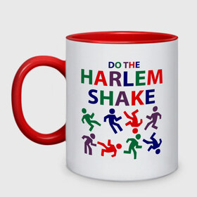Кружка двухцветная с принтом Do The Harlem Shake в Тюмени, керамика | объем — 330 мл, диаметр — 80 мм. Цветная ручка и кайма сверху, в некоторых цветах — вся внутренняя часть | do the harlem shake | harlem shake
