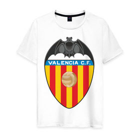 Мужская футболка хлопок с принтом Валенсия в Тюмени, 100% хлопок | прямой крой, круглый вырез горловины, длина до линии бедер, слегка спущенное плечо. | valencia | болельщикам | валенсия | для болельщиков | испанские клубы | фк | футбол | футбольные клубы