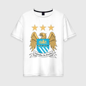 Женская футболка хлопок Oversize с принтом Манчестер Сити в Тюмени, 100% хлопок | свободный крой, круглый ворот, спущенный рукав, длина до линии бедер
 | manchester city | болельщикам | для болельщиков | манчестер сити | фк | футбол | футбольные клубы