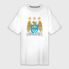 Платье-футболка хлопок с принтом Манчестер Сити в Тюмени,  |  | manchester city | болельщикам | для болельщиков | манчестер сити | фк | футбол | футбольные клубы