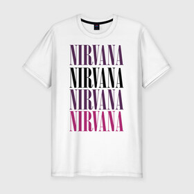 Мужская футболка премиум с принтом Get Nirvana в Тюмени, 92% хлопок, 8% лайкра | приталенный силуэт, круглый вырез ворота, длина до линии бедра, короткий рукав | music | nirvana | rock | нирвана