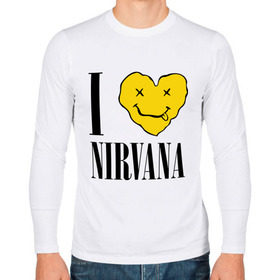Мужской лонгслив хлопок с принтом I love Nirvana в Тюмени, 100% хлопок |  | i love nirvana | nirvana | нирвана | я люблю нирвану