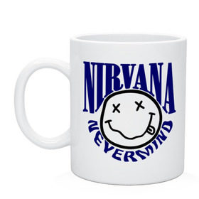 Кружка с принтом Nevermind Nirvana в Тюмени, керамика | объем — 330 мл, диаметр — 80 мм. Принт наносится на бока кружки, можно сделать два разных изображения | kurt kobain | nirvana | курт кобейн | музыкальные группы | нирвана | рок группы