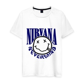 Мужская футболка хлопок с принтом Nevermind Nirvana в Тюмени, 100% хлопок | прямой крой, круглый вырез горловины, длина до линии бедер, слегка спущенное плечо. | kurt kobain | nirvana | курт кобейн | музыкальные группы | нирвана | рок группы