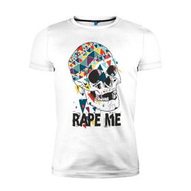 Мужская футболка премиум с принтом Rape me в Тюмени, 92% хлопок, 8% лайкра | приталенный силуэт, круглый вырез ворота, длина до линии бедра, короткий рукав | kurt kobain | nirvana | курт кобейн | музыкальные группы | нирвана | рок группы