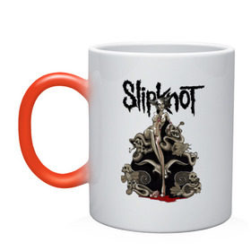 Кружка хамелеон с принтом Slipknot illustration skulls в Тюмени, керамика | меняет цвет при нагревании, емкость 330 мл | metall | punk | rock | slipknot | метал | металл | нью метал | панк | панк рок | рок | слипкнот