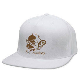 Кепка снепбек с прямым козырьком с принтом Evil monkey (злая обезьяна) в Тюмени, хлопок 100% |  | monkey | животные | мартышка | обезьяна