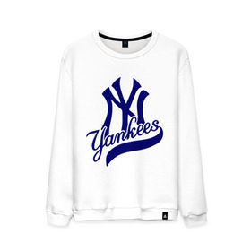 Мужской свитшот хлопок с принтом NY - Yankees в Тюмени, 100% хлопок |  | new york yankees | swag | нью йорк янкис | сваг | свэг