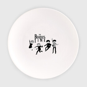 Тарелка с принтом The Beatles time в Тюмени, фарфор | диаметр - 210 мм
диаметр для нанесения принта - 120 мм | beatles | битлз | битлс | время битлов