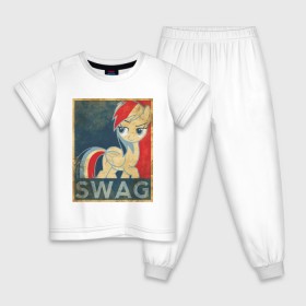 Детская пижама хлопок с принтом Rainbow Dash SWAG в Тюмени, 100% хлопок |  брюки и футболка прямого кроя, без карманов, на брюках мягкая резинка на поясе и по низу штанин
 | Тематика изображения на принте: swag | пони | радуга | сваг | свог | свэг