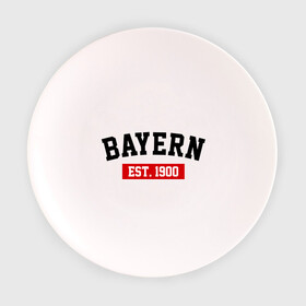 Тарелка 3D с принтом FC Bayern Est. 1900 в Тюмени, фарфор | диаметр - 210 мм
диаметр для нанесения принта - 120 мм | bayern | fc bayern | fc bayern est 1900 | баерн