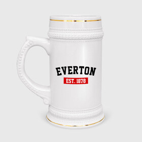 Кружка пивная с принтом FC Everton Est. 1878 в Тюмени,  керамика (Материал выдерживает высокую температуру, стоит избегать резкого перепада температур) |  объем 630 мл | everton | fc everton | фк эвертон | эвертон