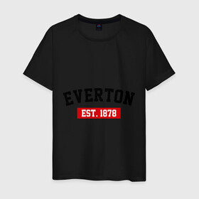 Мужская футболка хлопок с принтом FC Everton Est. 1878 в Тюмени, 100% хлопок | прямой крой, круглый вырез горловины, длина до линии бедер, слегка спущенное плечо. | everton | fc everton | фк эвертон | эвертон