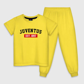 Детская пижама хлопок с принтом FC Juventus Est. 1897 в Тюмени, 100% хлопок |  брюки и футболка прямого кроя, без карманов, на брюках мягкая резинка на поясе и по низу штанин
 | fc juventus | juventus | ювентус