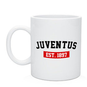 Кружка с принтом FC Juventus Est. 1897 в Тюмени, керамика | объем — 330 мл, диаметр — 80 мм. Принт наносится на бока кружки, можно сделать два разных изображения | fc juventus | juventus | ювентус