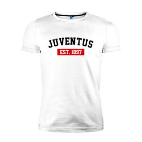 Мужская футболка премиум с принтом FC Juventus Est. 1897 в Тюмени, 92% хлопок, 8% лайкра | приталенный силуэт, круглый вырез ворота, длина до линии бедра, короткий рукав | fc juventus | juventus | ювентус