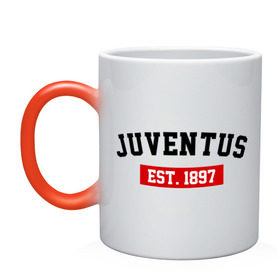 Кружка хамелеон с принтом FC Juventus Est. 1897 в Тюмени, керамика | меняет цвет при нагревании, емкость 330 мл | Тематика изображения на принте: fc juventus | juventus | ювентус