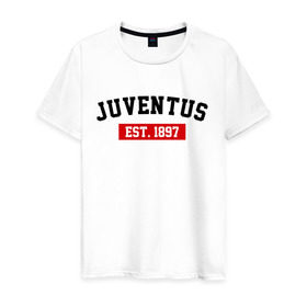 Мужская футболка хлопок с принтом FC Juventus Est. 1897 в Тюмени, 100% хлопок | прямой крой, круглый вырез горловины, длина до линии бедер, слегка спущенное плечо. | fc juventus | juventus | ювентус