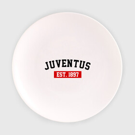 Тарелка 3D с принтом FC Juventus Est. 1897 в Тюмени, фарфор | диаметр - 210 мм
диаметр для нанесения принта - 120 мм | fc juventus | juventus | ювентус