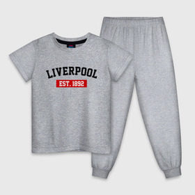 Детская пижама хлопок с принтом FC Liverpool Est. 1892 в Тюмени, 100% хлопок |  брюки и футболка прямого кроя, без карманов, на брюках мягкая резинка на поясе и по низу штанин
 | ливерпуль