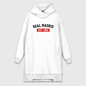 Платье-худи хлопок с принтом FC Real Madrid Est. 1902 в Тюмени,  |  | fc real madrid | fc real madrid est 1902 | real madrid | реал мадрид | фк реал мадрид