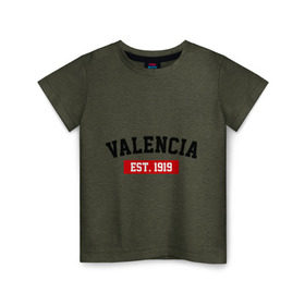Детская футболка хлопок с принтом FC Valencia Est. 1919 в Тюмени, 100% хлопок | круглый вырез горловины, полуприлегающий силуэт, длина до линии бедер | Тематика изображения на принте: fc valencia | fc valencia est 1919 | valencia | валенсия | фк валенсия