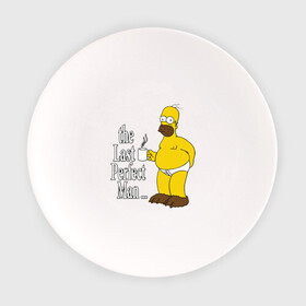 Тарелка с принтом Homer (The Last Perfect Man...) в Тюмени, фарфор | диаметр - 210 мм
диаметр для нанесения принта - 120 мм | гомер