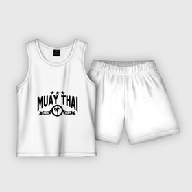 Детская пижама с шортами хлопок с принтом Muay thai boxing (Тайский бокс) в Тюмени,  |  | муай тай