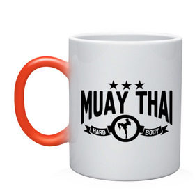 Кружка хамелеон с принтом Muay thai boxing (Тайский бокс) в Тюмени, керамика | меняет цвет при нагревании, емкость 330 мл | Тематика изображения на принте: муай тай