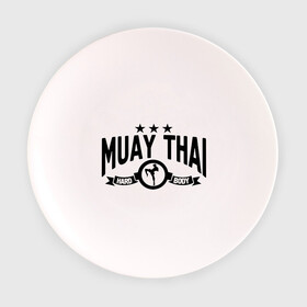 Тарелка с принтом Muay thai boxing (Тайский бокс) в Тюмени, фарфор | диаметр - 210 мм
диаметр для нанесения принта - 120 мм | муай тай