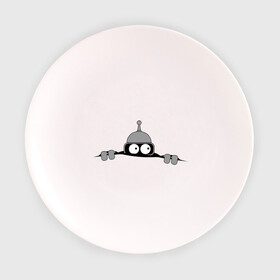 Тарелка 3D с принтом Bender из-под футболки в Тюмени, фарфор | диаметр - 210 мм
диаметр для нанесения принта - 120 мм | bender | futurama | бендер | фатурама | футурама