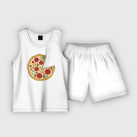 Детская пижама с шортами хлопок с принтом Пицца парная в Тюмени,  |  | pizza | влюбленным | для влюбленных | для двоих | для пар | парные | пицца