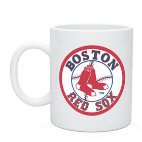 Кружка с принтом Boston Red Sox в Тюмени, керамика | объем — 330 мл, диаметр — 80 мм. Принт наносится на бока кружки, можно сделать два разных изображения | Тематика изображения на принте: baseball | boston red sox | бейсбол | бостон | красные носки | ред сокс | спорт
