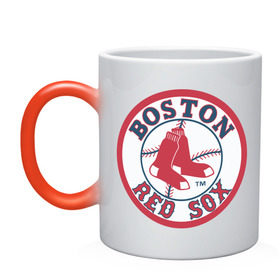 Кружка хамелеон с принтом Boston Red Sox в Тюмени, керамика | меняет цвет при нагревании, емкость 330 мл | baseball | boston red sox | бейсбол | бостон | красные носки | ред сокс | спорт