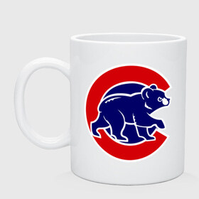 Кружка с принтом Chicago Cubs logo в Тюмени, керамика | объем — 330 мл, диаметр — 80 мм. Принт наносится на бока кружки, можно сделать два разных изображения | baseball | chicago cubs bear | бейсбол | спорт | чикаго