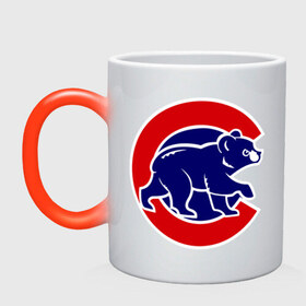 Кружка хамелеон с принтом Chicago Cubs logo в Тюмени, керамика | меняет цвет при нагревании, емкость 330 мл | baseball | chicago cubs bear | бейсбол | спорт | чикаго