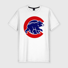 Мужская футболка премиум с принтом Chicago Cubs logo в Тюмени, 92% хлопок, 8% лайкра | приталенный силуэт, круглый вырез ворота, длина до линии бедра, короткий рукав | baseball | chicago cubs bear | бейсбол | спорт | чикаго